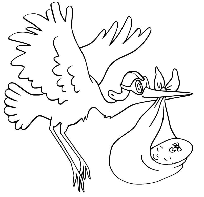 Cartoon Stork