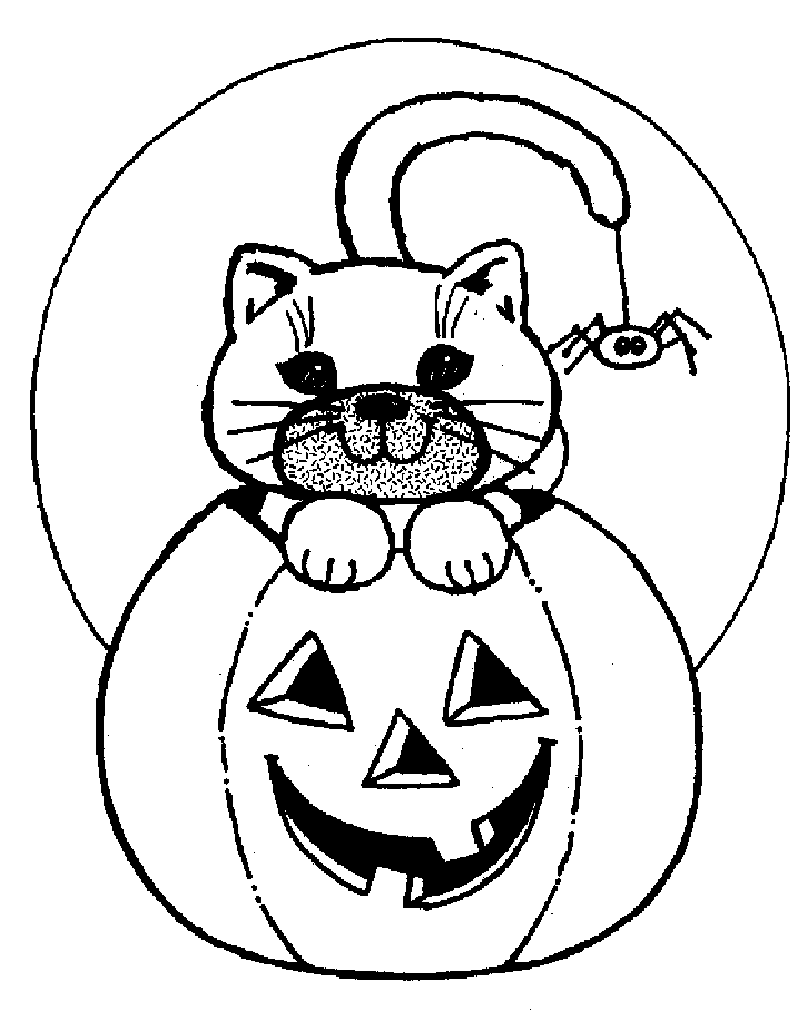 Carved Halloween Pumpkin And Cats
