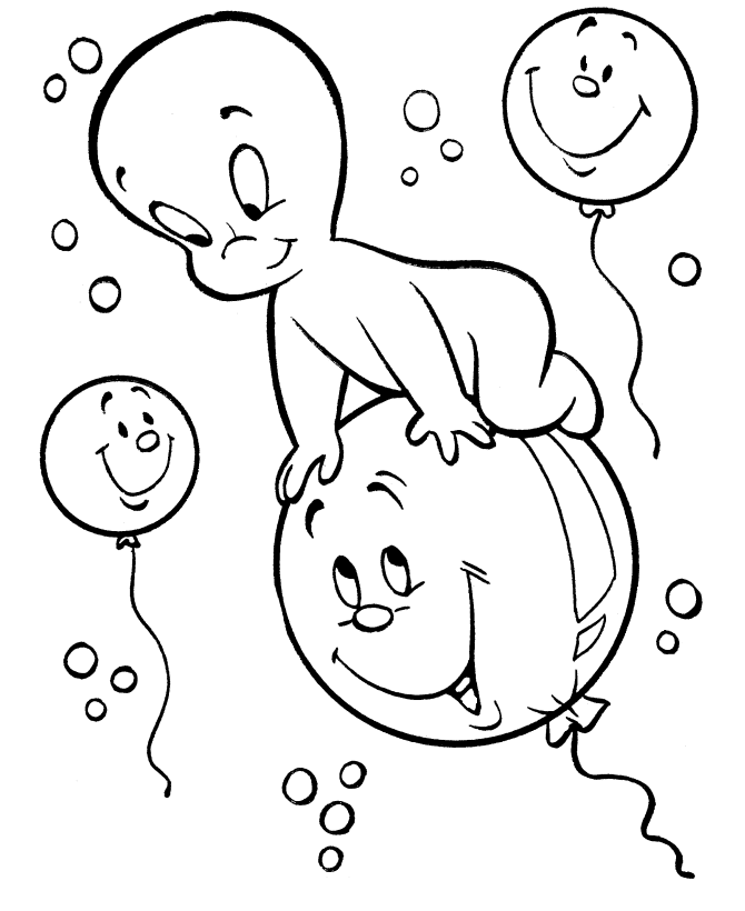 Casper Halloween For Little Kids Coloring Page