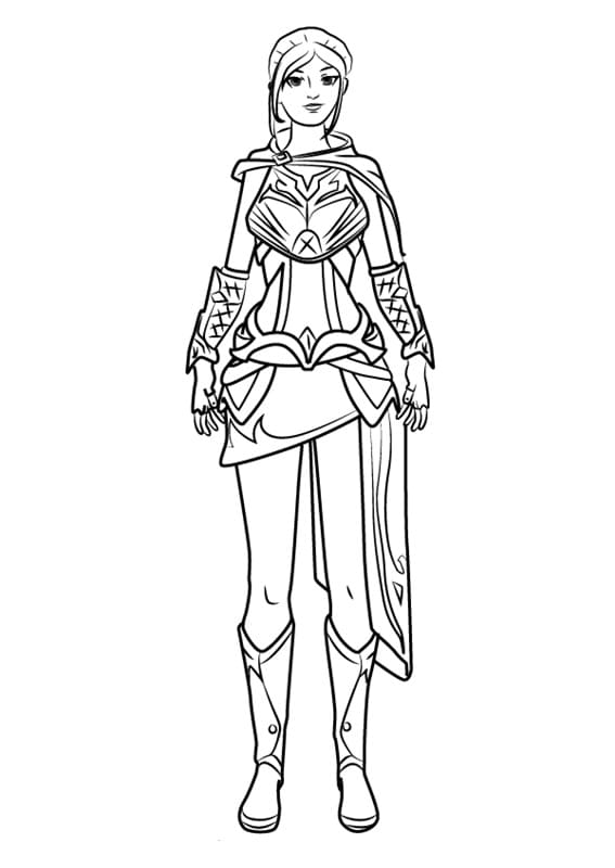 Cassie from Paladins Coloring Page