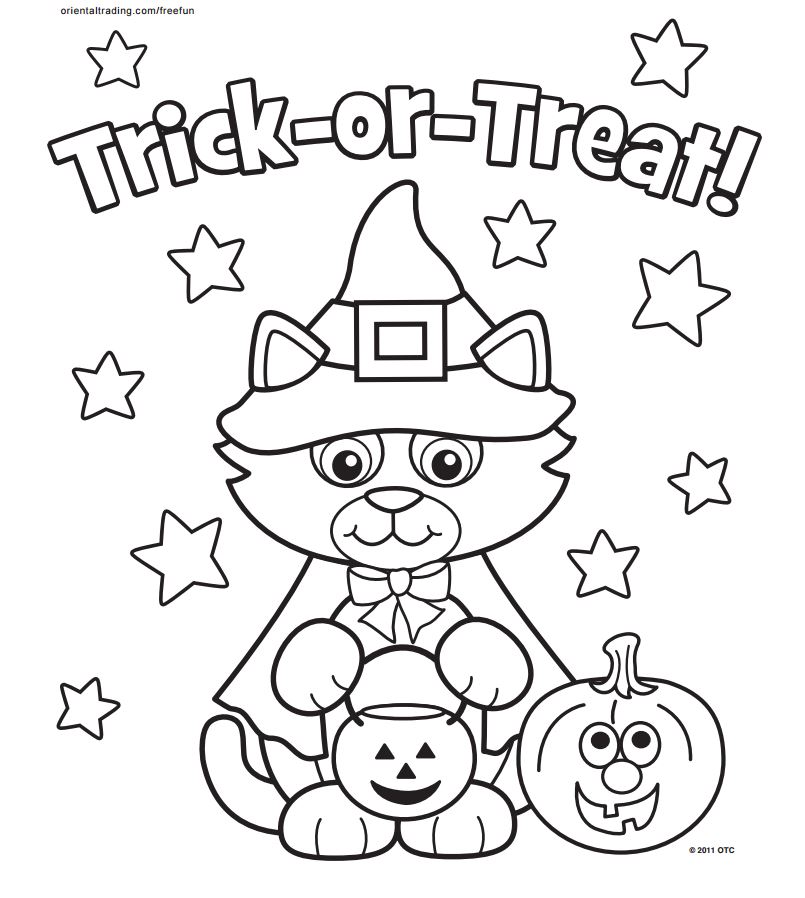 Cat Halloween Costum Kitty Coloring Page