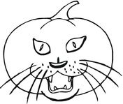 Cat The Creepy Pumpkin Coloring Page