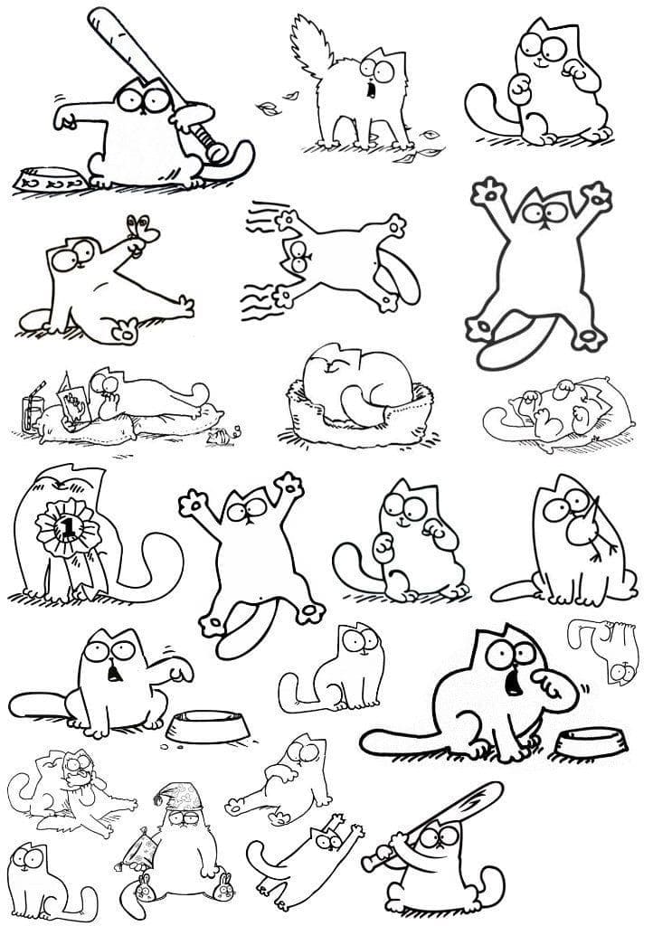 Cats Aestheic Coloring Page