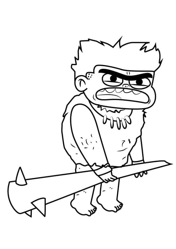 Caveman Jesse from Looped Coloring Page