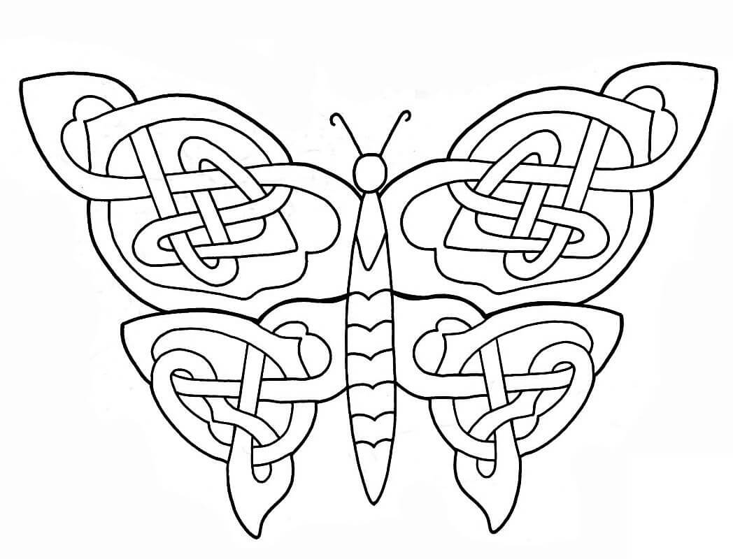 Celtic Butterfly Design Coloring Page