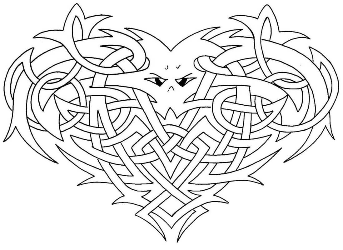 Celtic Knotwork Heart Coloring Page