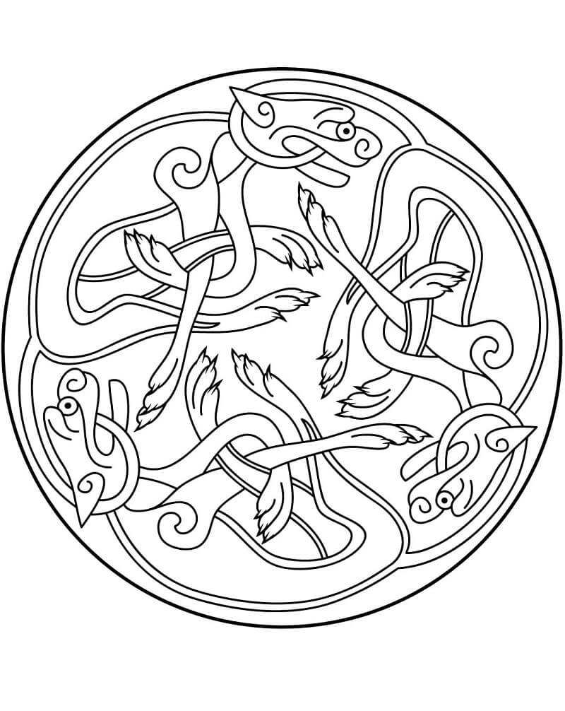 Celtic Ornament Design Coloring Page