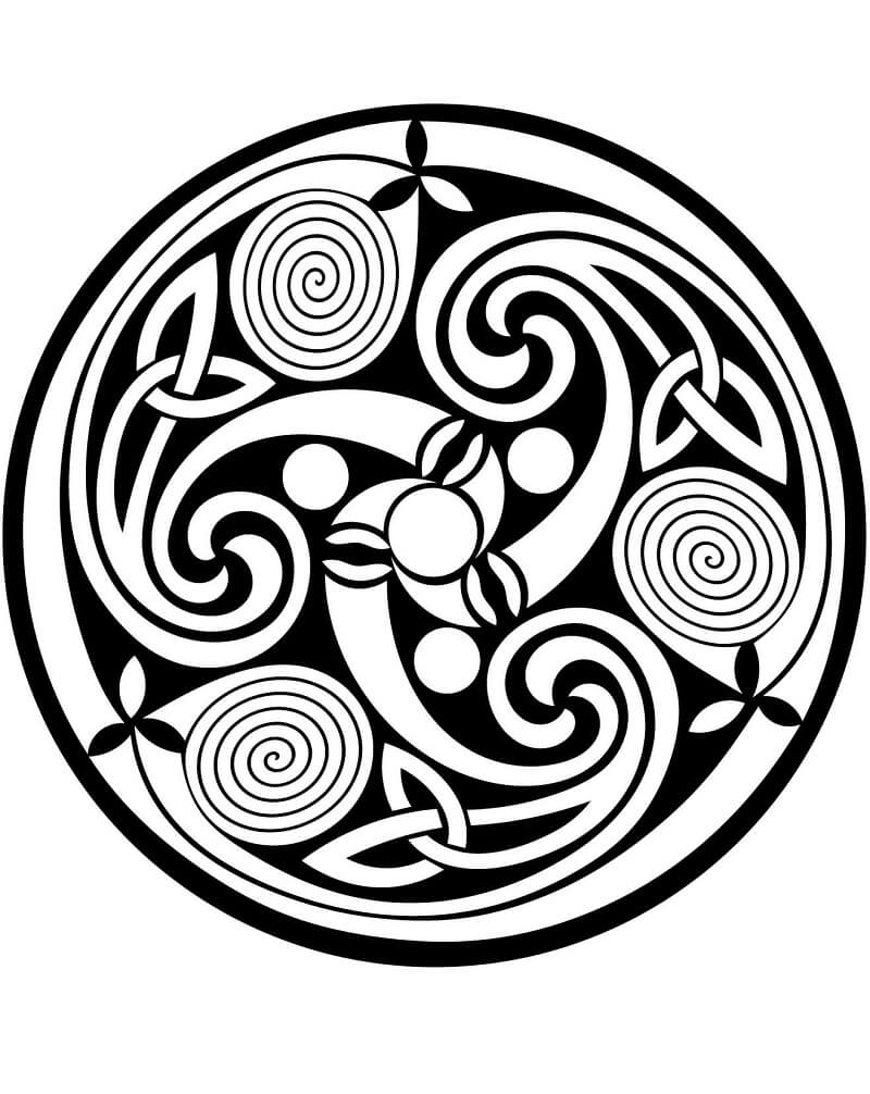 Celtic Spiral Mandala Coloring Page