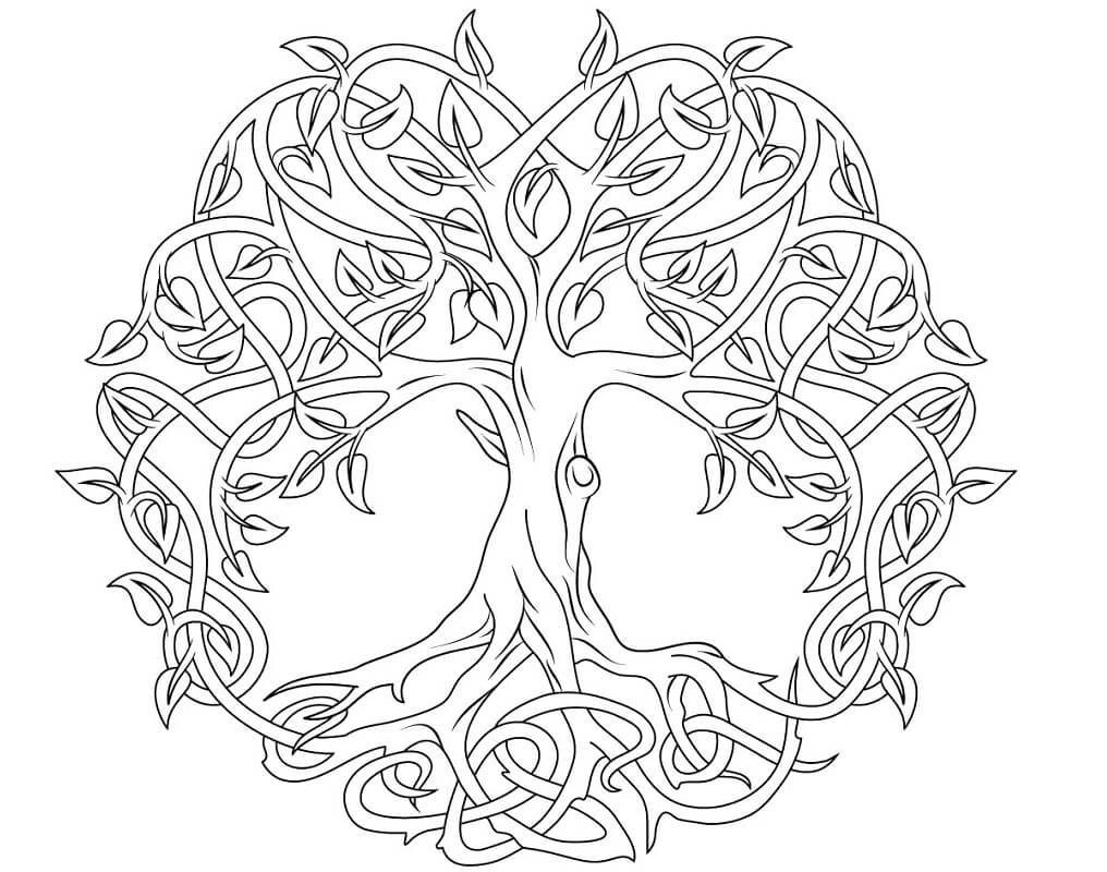 Celtic Tree of Life Coloring Page