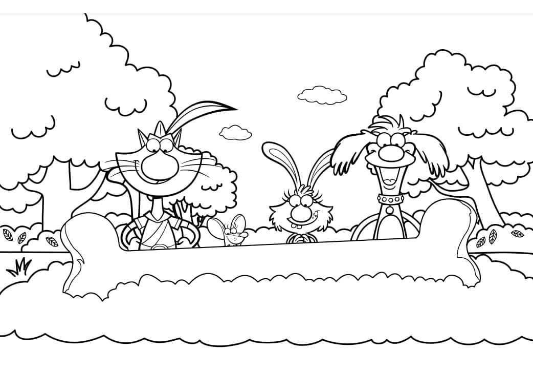 Characters from Nature Cat Coloring Page