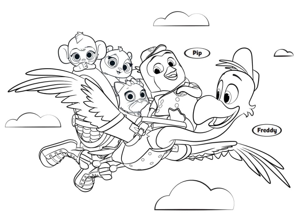 Characters from T.O.T.S Coloring Page
