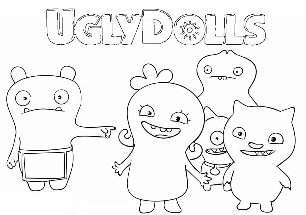 Characters from UglyDolls Coloring Page