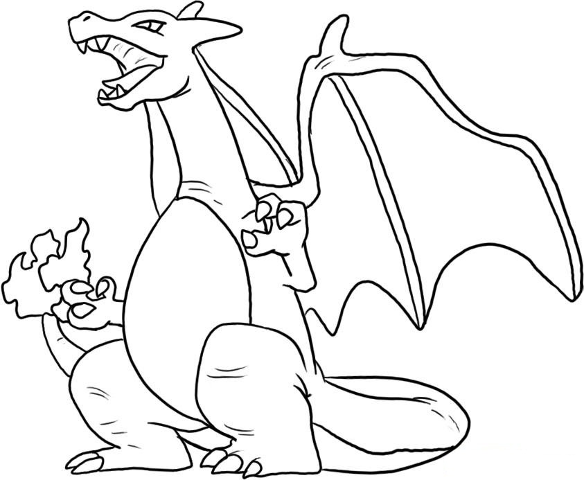 Charizard Snarling Coloring Page