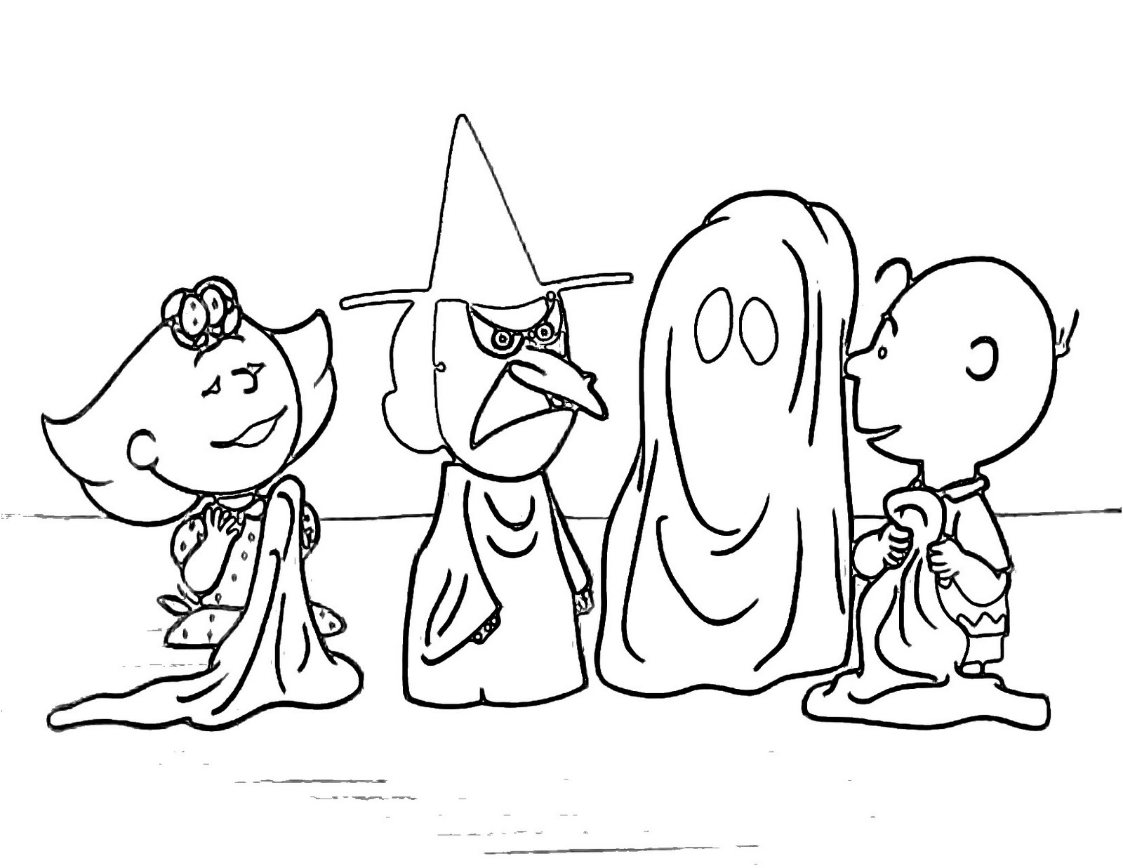Charlie Brown Halloween For Kids Coloring Page