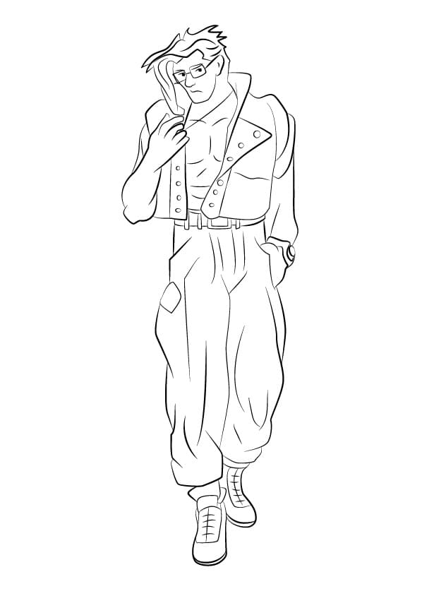 Charlie Nash from Street Fighter Coloring Page