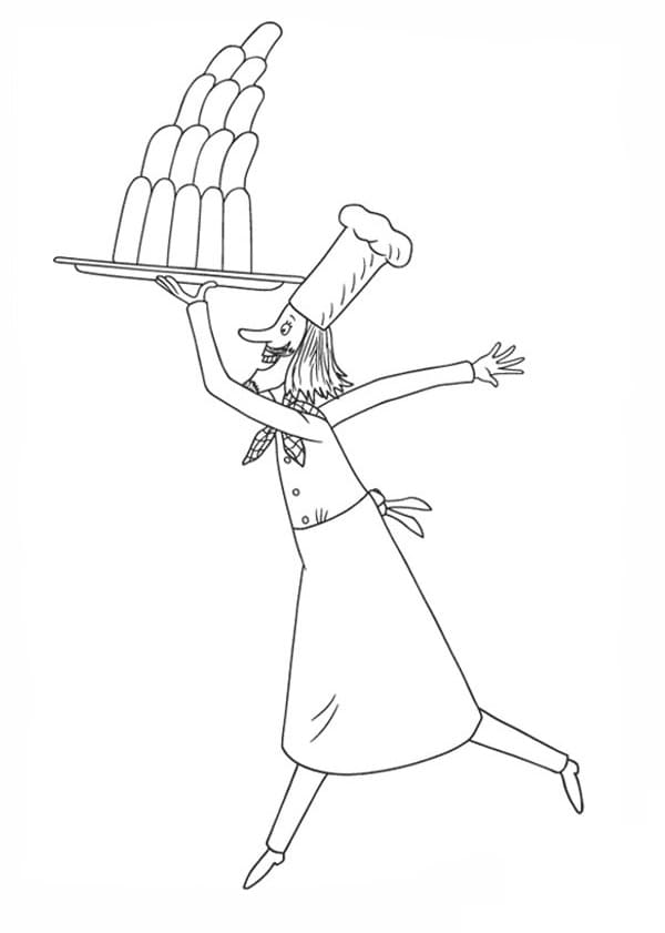 Chef from Little Princess Coloring Page