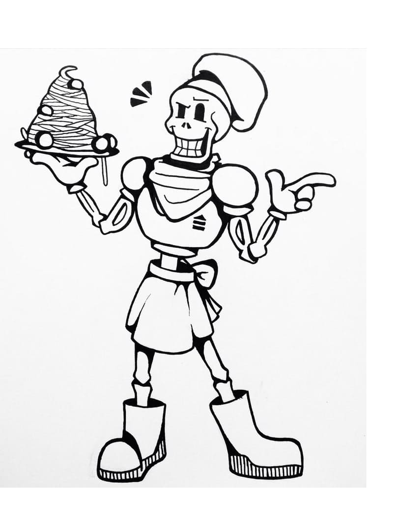 Chef Papyrus Coloring Page