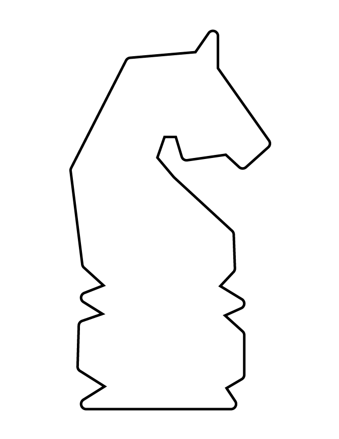 Chess Horse Stencil Coloring Page