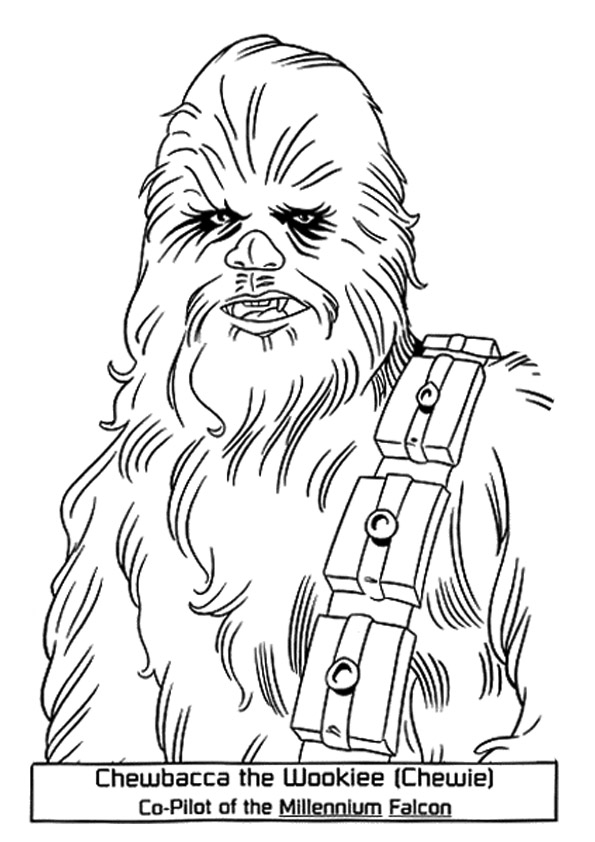 Chewbacca In Star Wars Coloring Page
