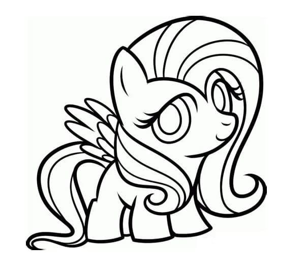 Chibi Fluttershy Coloring Page