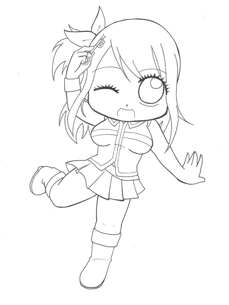 Chibi Lucy Heartfilia 1 Coloring Page