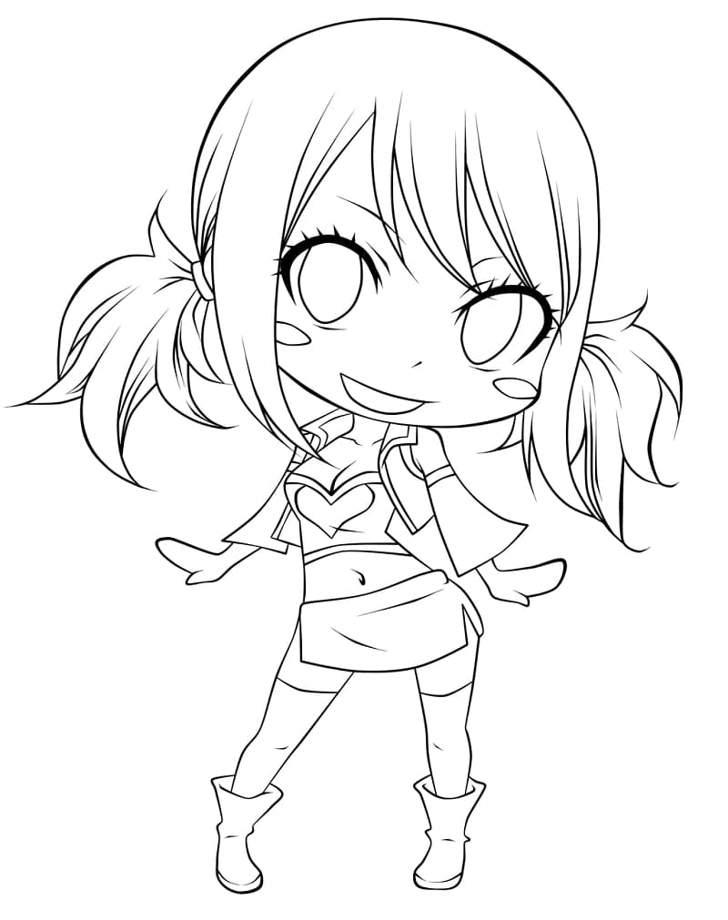 Chibi Lucy Heartfilia 3 Coloring Page