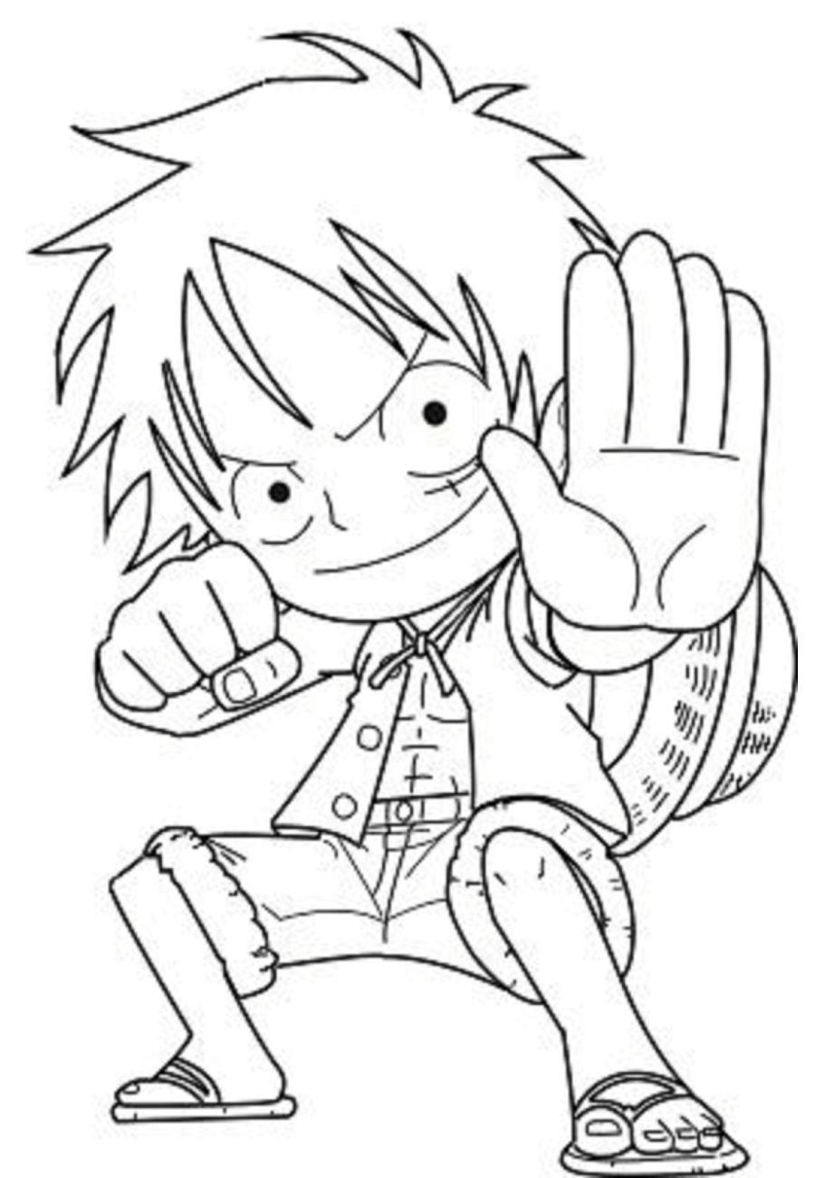 Chibi Luffy Coloring Page