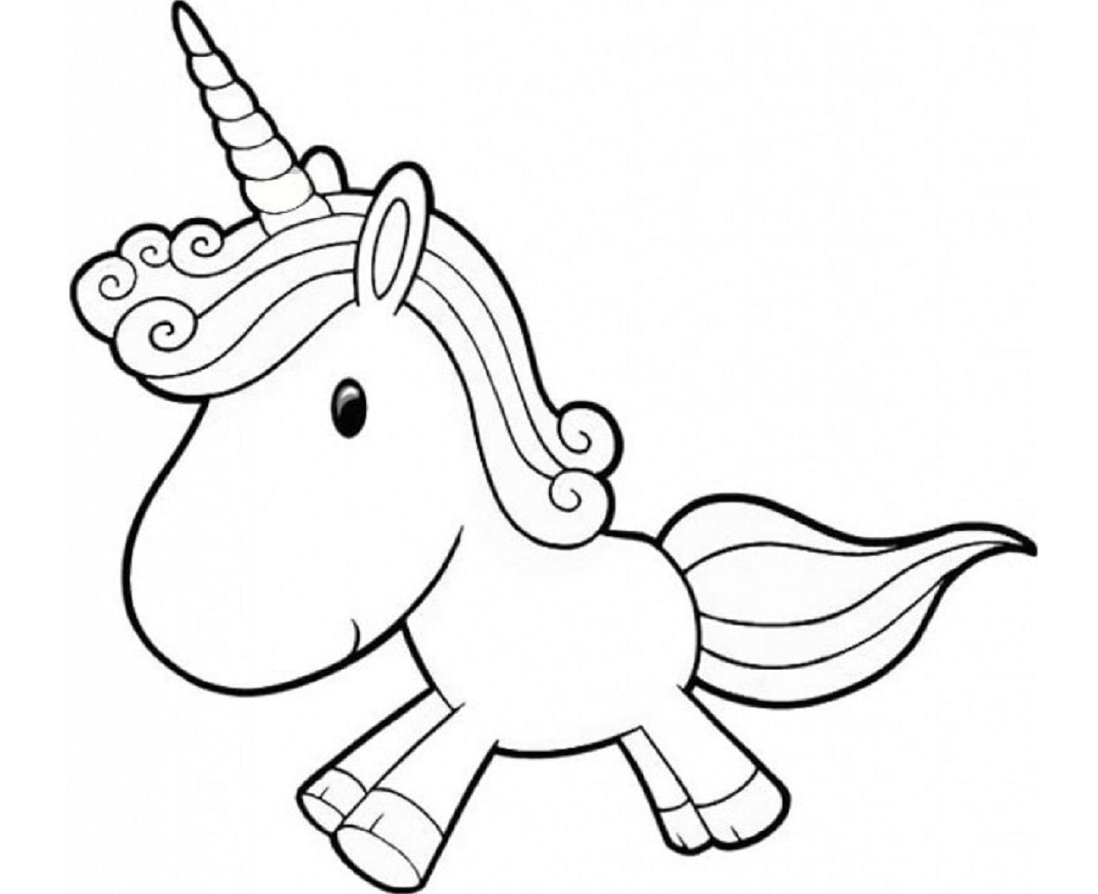 Chibi Unicorn Coloring Page