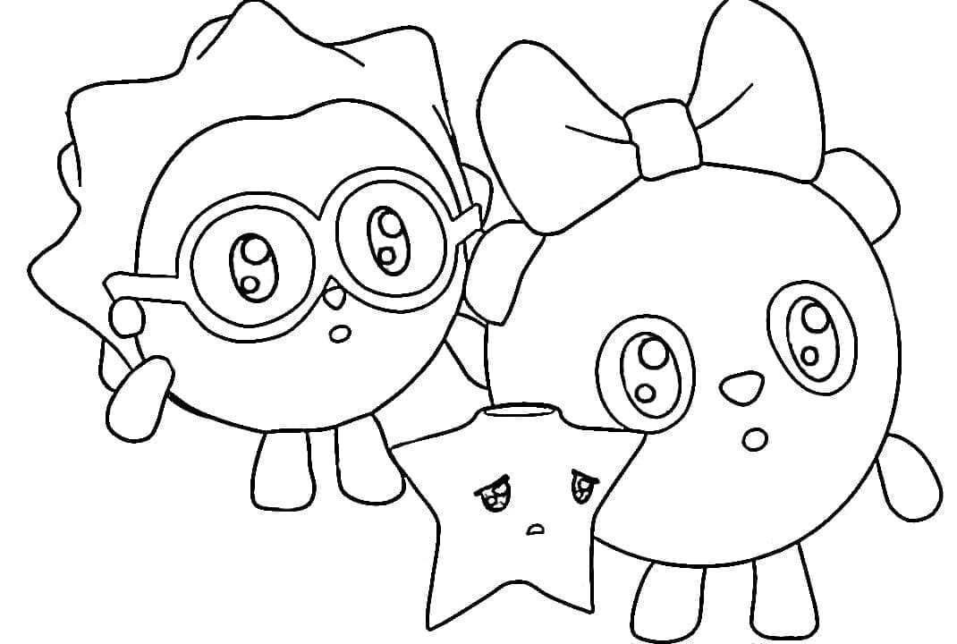 Chichi and Pandy Coloring Page