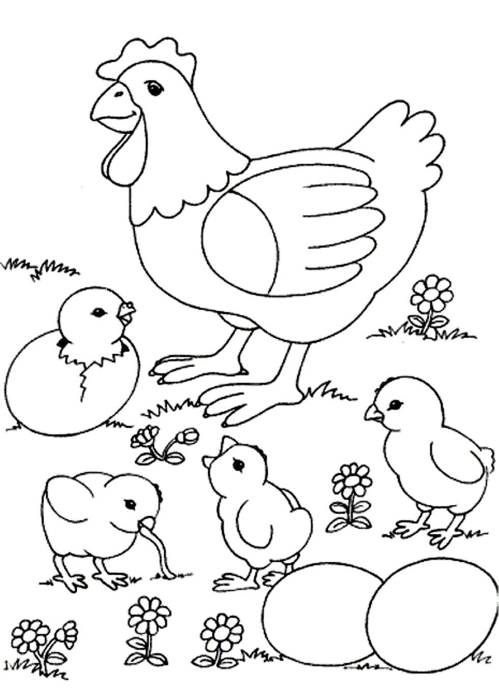 Chicks And Chicken Farm Animal S8fdb Coloring Page
