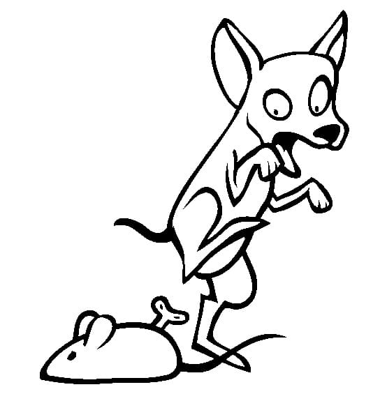Chihuahua and Mouse Toy Coloring Page