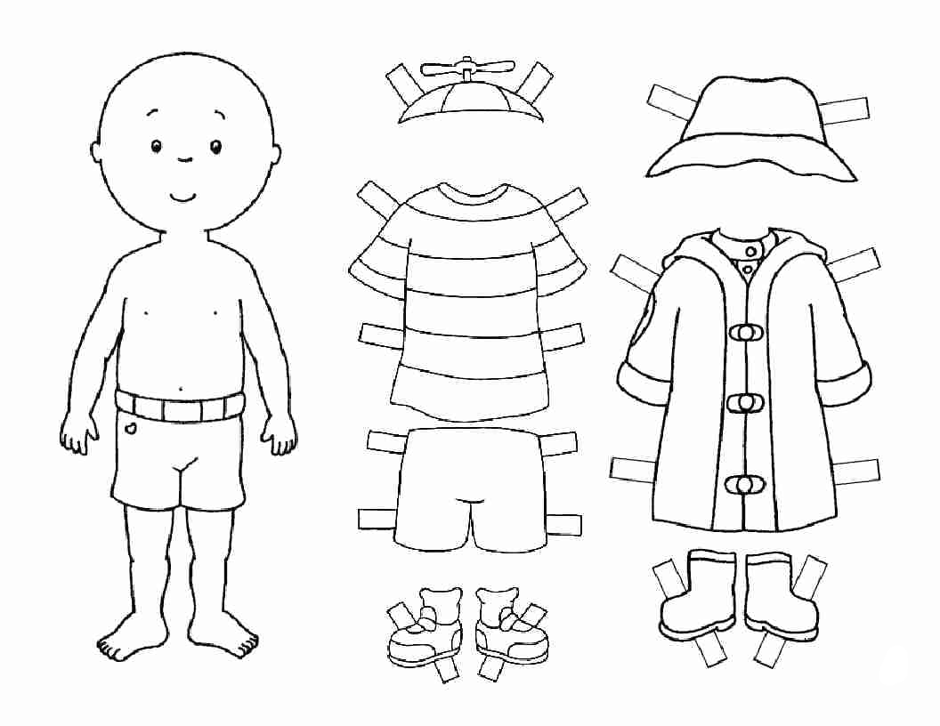 Child Paper Doll Template Boy Coloring Page