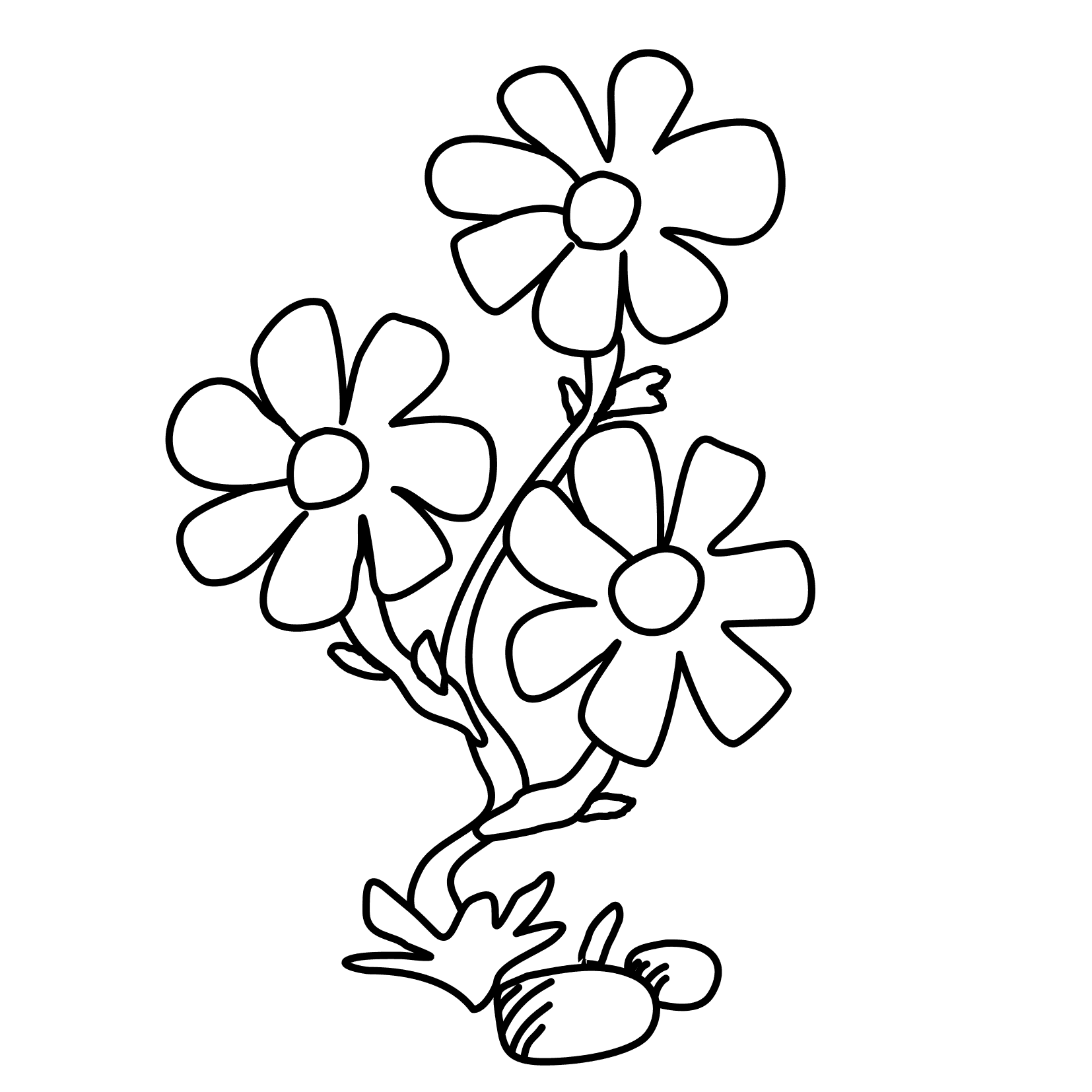 Children Flower Coloring Page