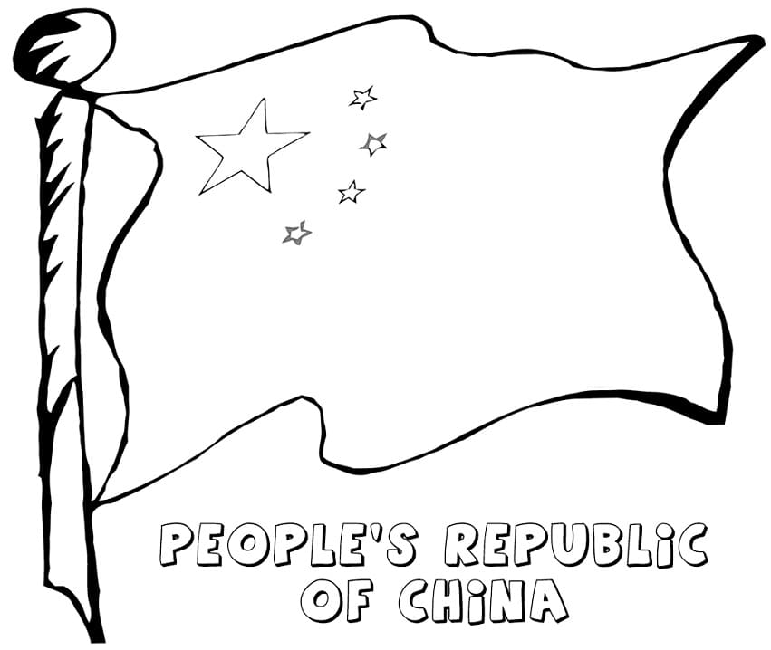 China Flag 4 Coloring Page