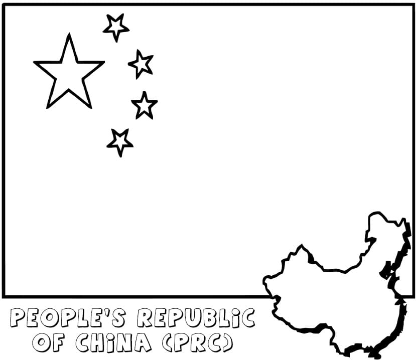 China Flag 5 Coloring Page