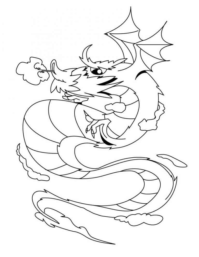Chinese Dragon 2 Coloring Page