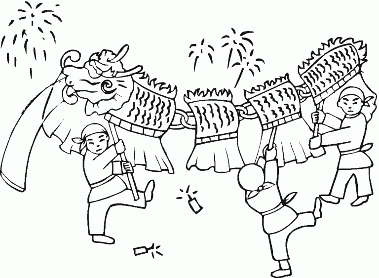 Chinese Dragon 3 Coloring Page