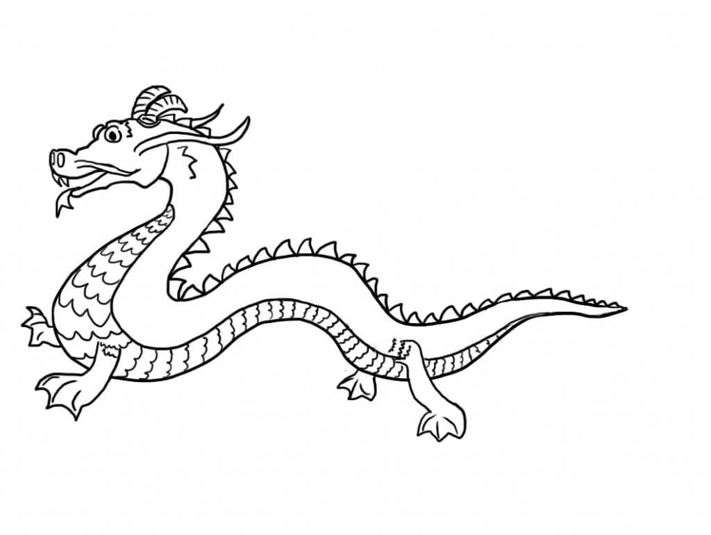 Chinese Dragon 4 Coloring Page