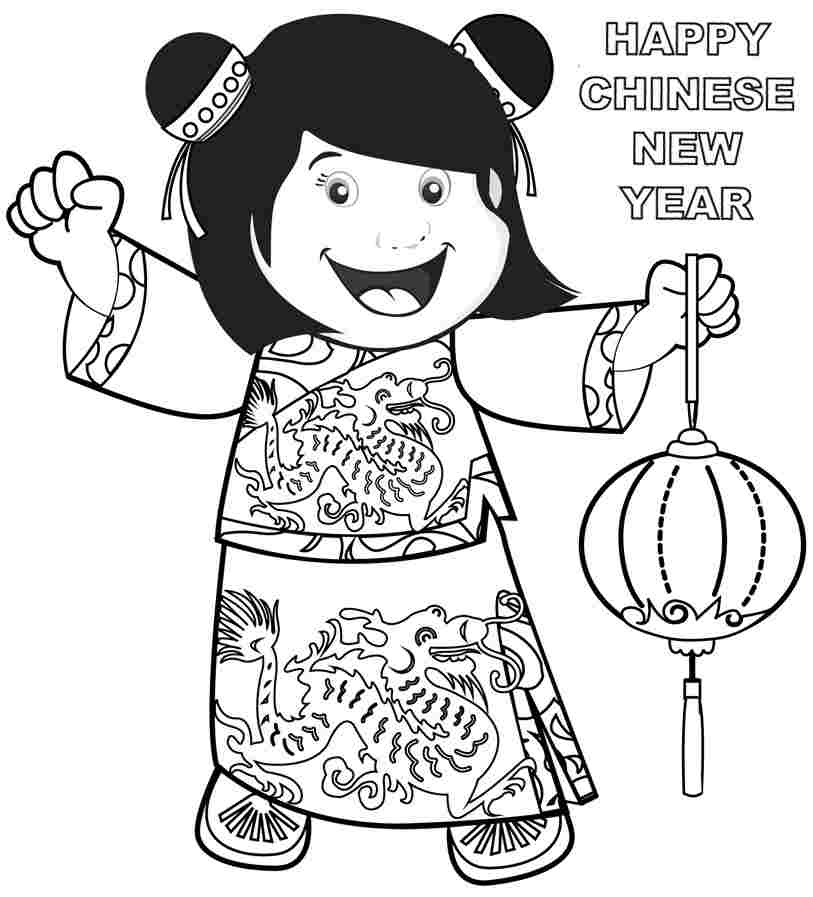 Chinese New Year S Little Girldede Coloring Page