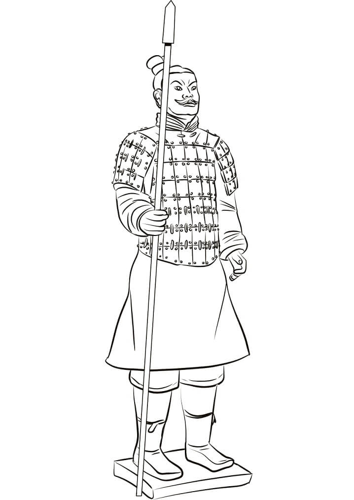 Chinese Terracotta Warrior Coloring Page