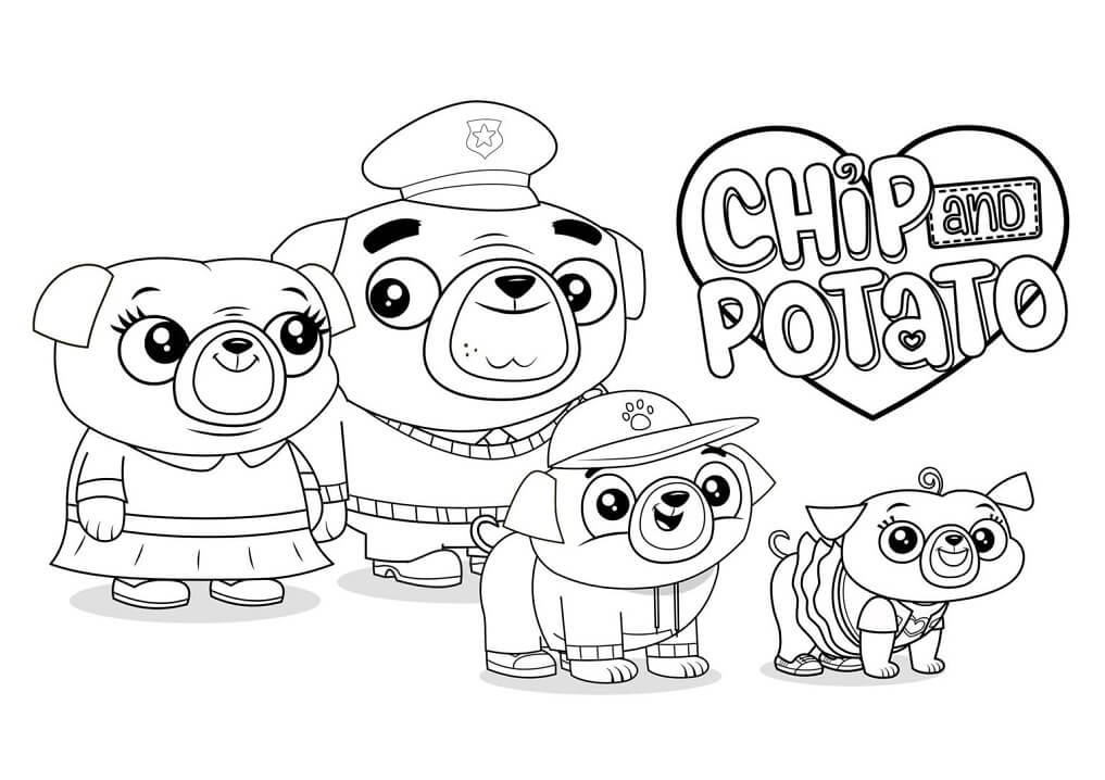 Chip and Potato Characters Coloring Page