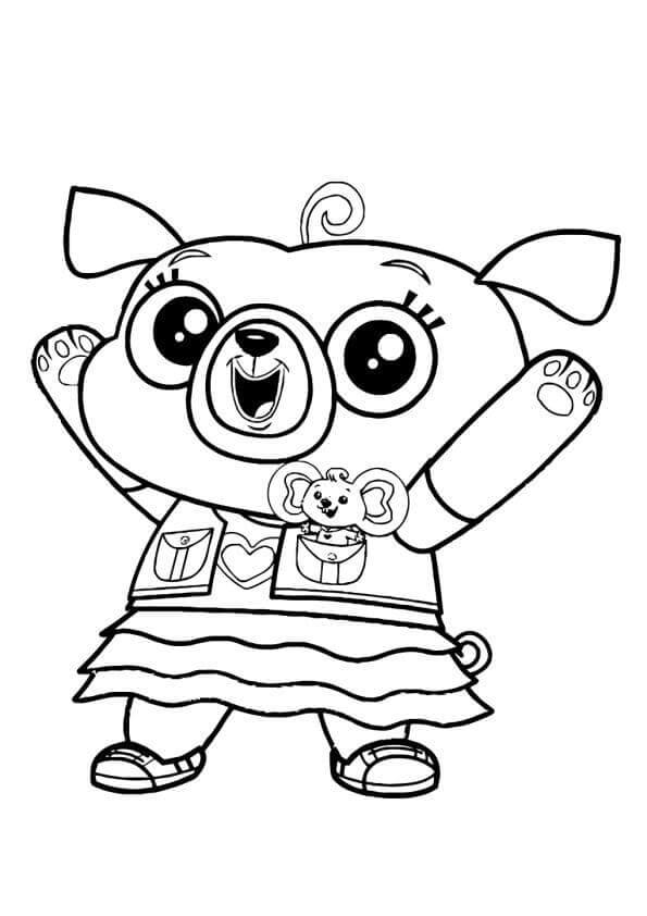 Chip Pug Coloring Page