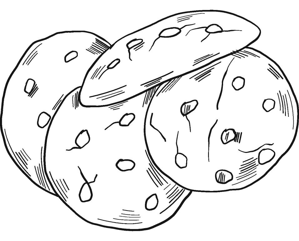 Chocolate Chip Cookies Coloring Page