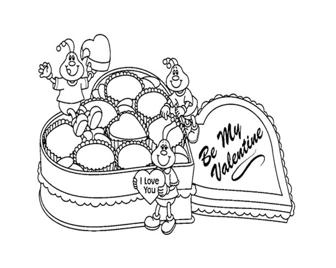 Chocolate For Valentines Day Saca1 Coloring Page