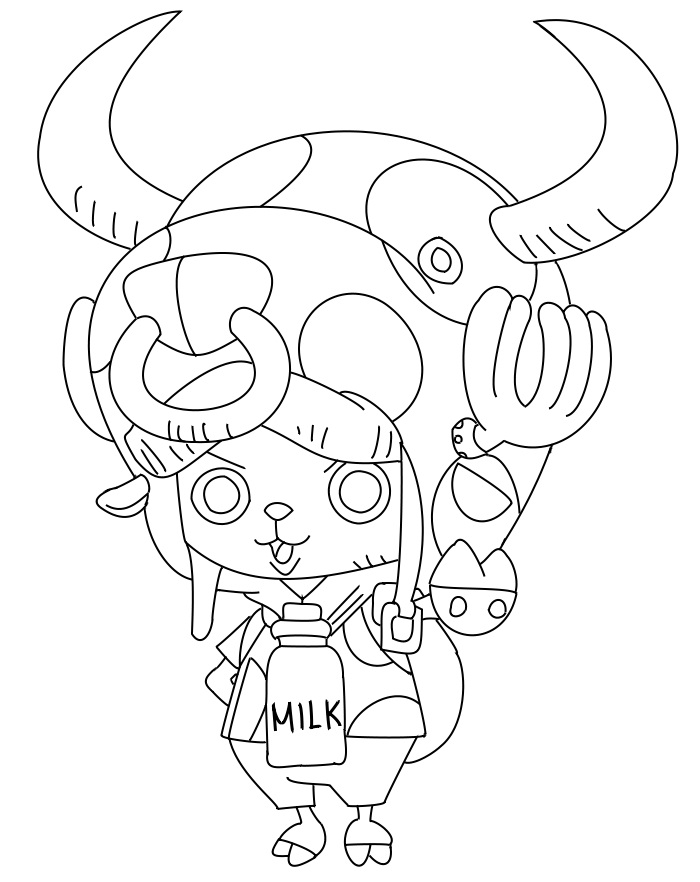 Chopper with Milk Bottle Coloring Page