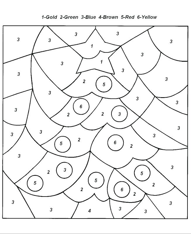 Christmas – Easy Color by Numbers Coloring Page