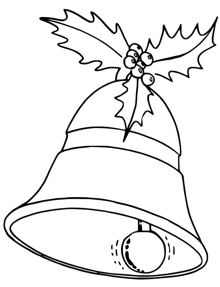 Christmas Bell and Holy Coloring Page