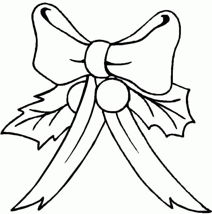 Christmas Bow Coloring Page