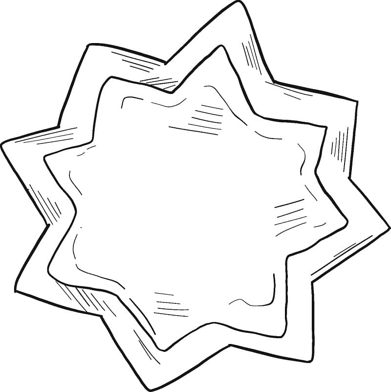 Christmas Cookie As Star Coloring Page