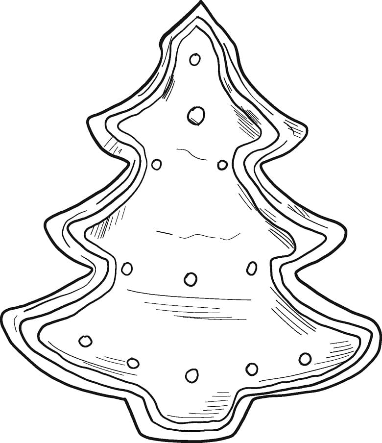 Christmas Cookies As Tree Coloring Page